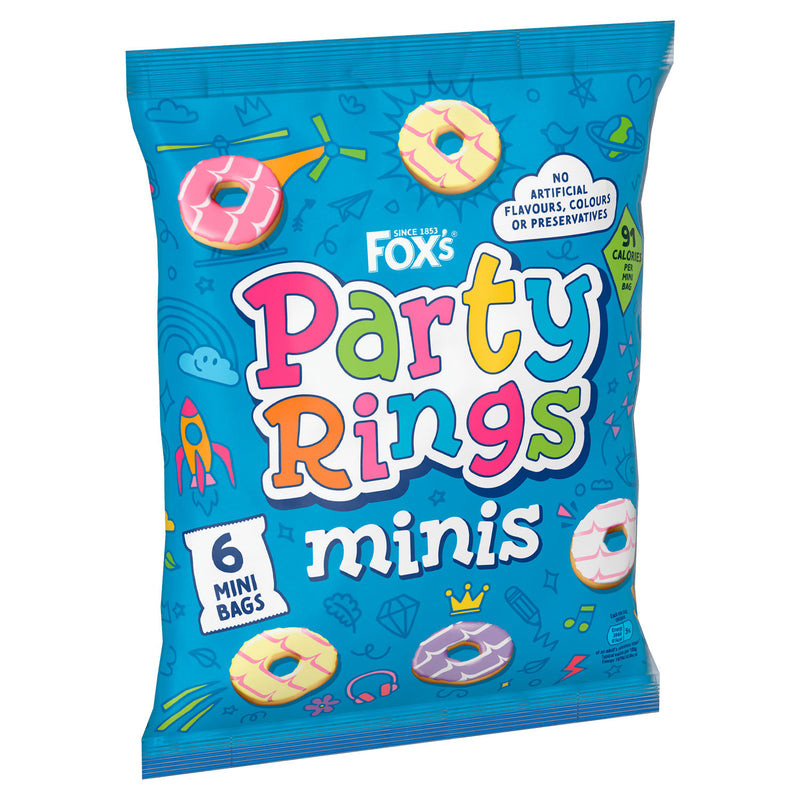 Fox's Party Rings Minis 6 snack bags - British product