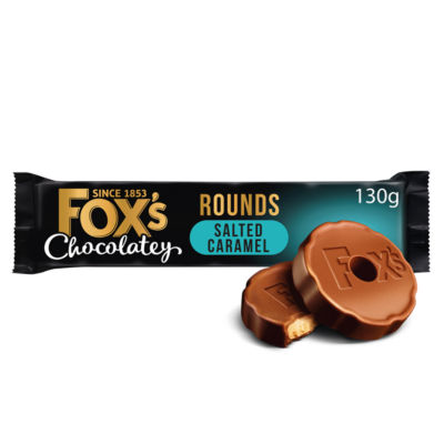 ASDA Fox's Chocolatey Salted Caramel Rounds Milk Chocolate Biscuits 130g- Buy online at McGrocer
