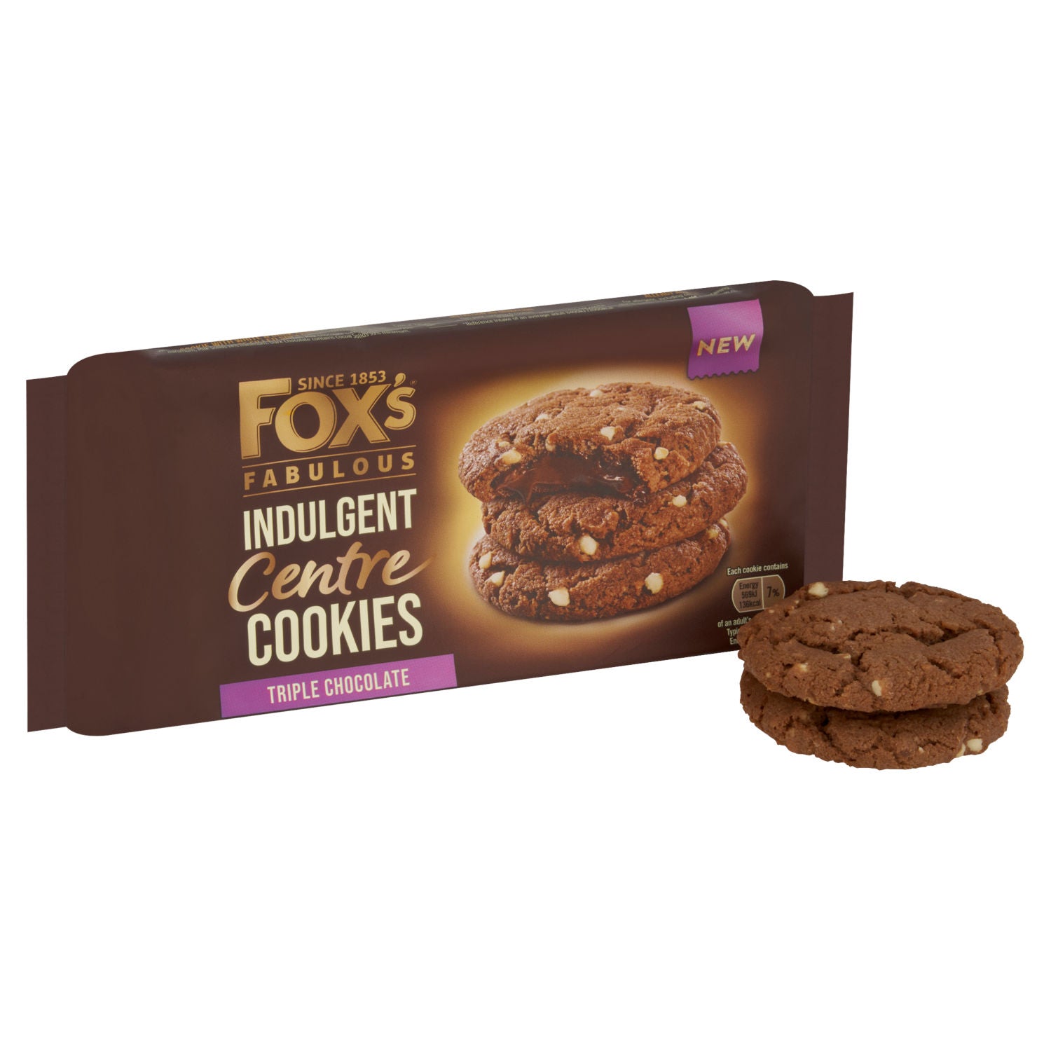 Fox's Triple Chocolate Indulgent Centre Cookies 160g - British product