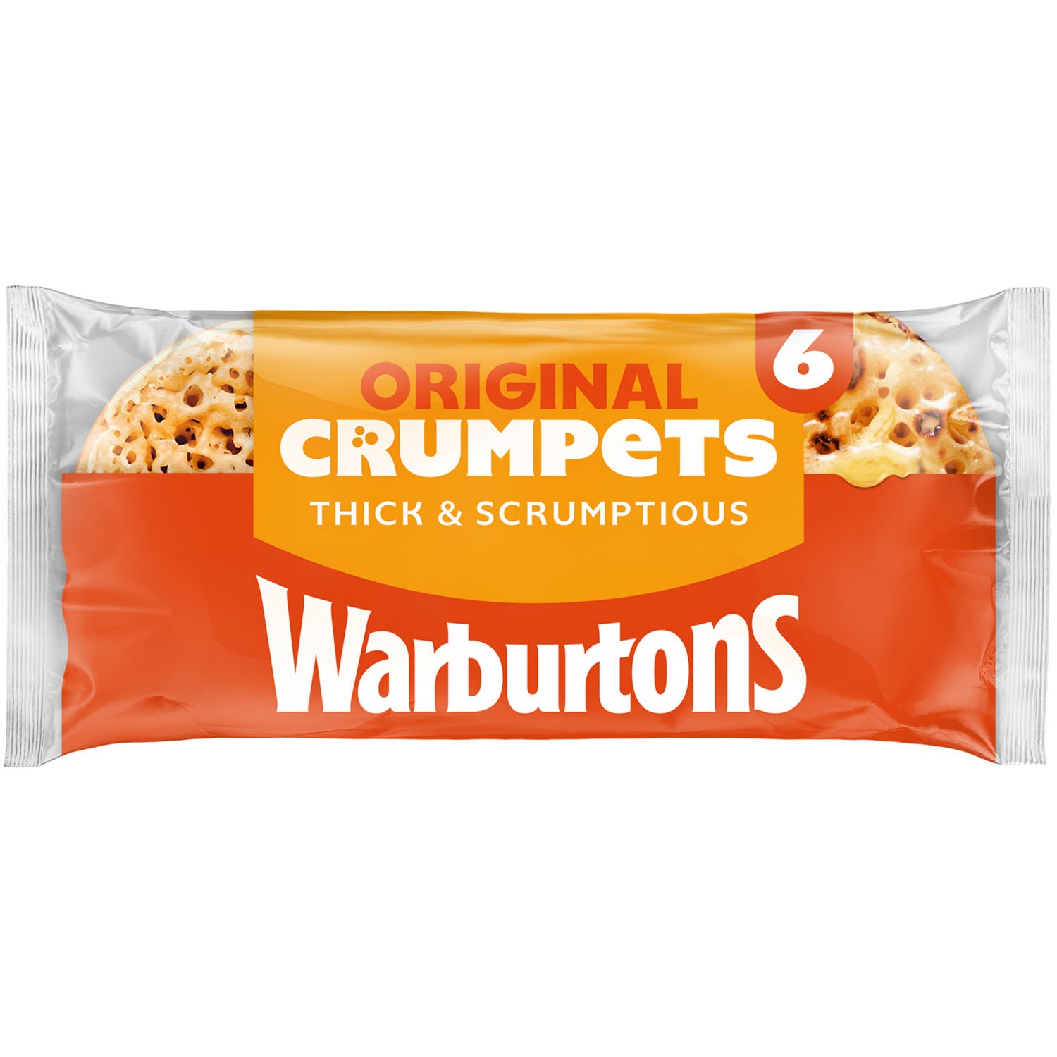 Warburtons Original 6 Crumpets pack (British brand)