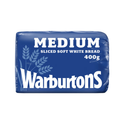 Warburtons Medium Soft White Sliced Bread 400g