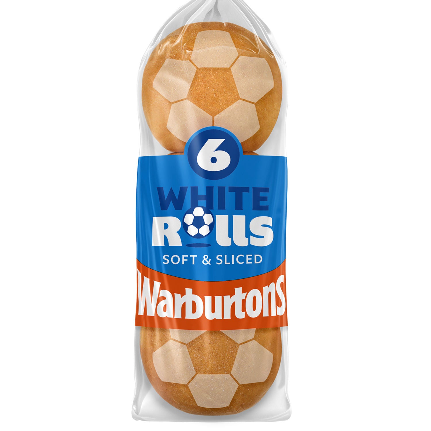 Warburtons white bread rolls 6 pack (British brand)
