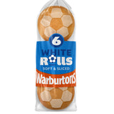 Warburtons white bread rolls 6 pack (British brand)