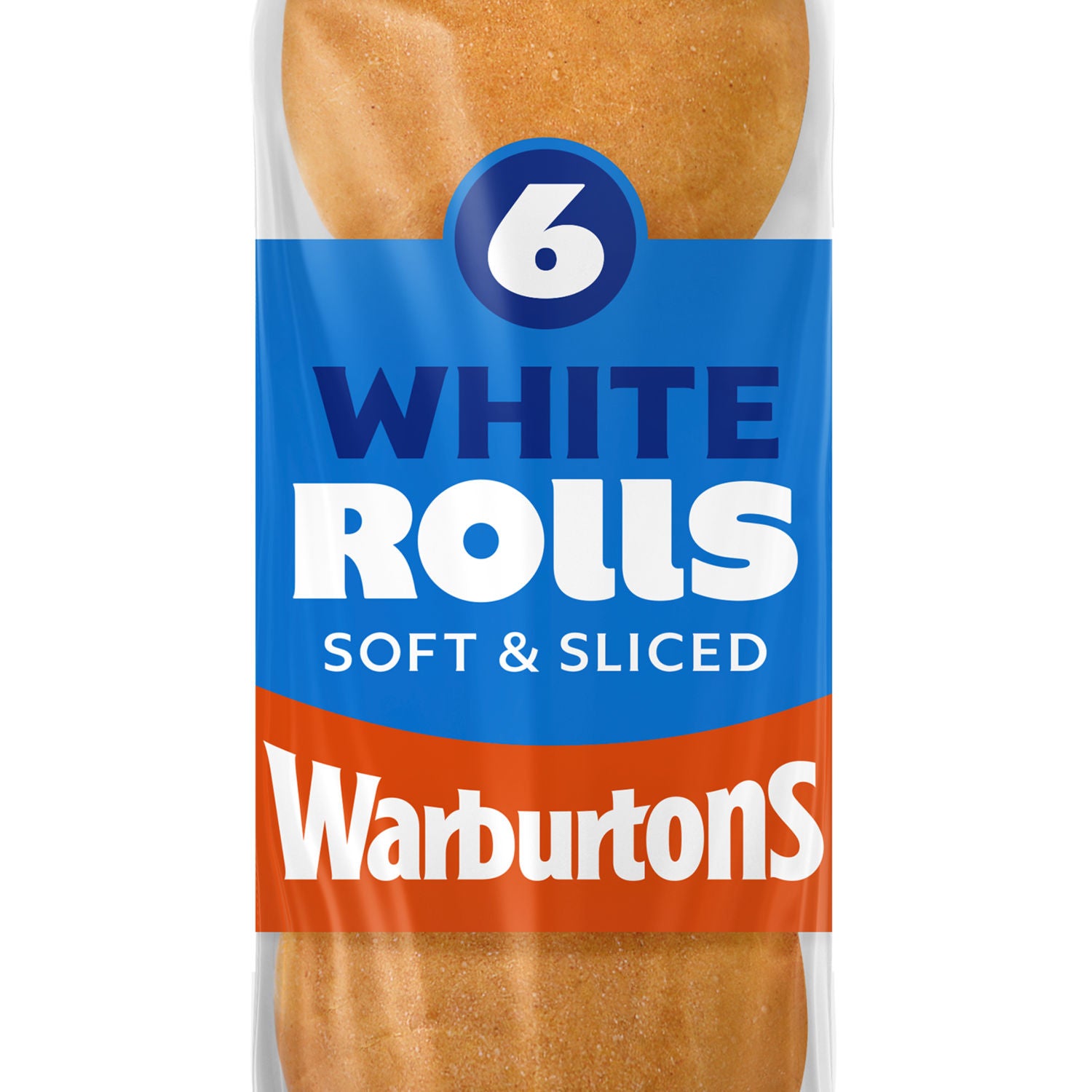 Warburtons white bread rolls 6 pack (British brand)
