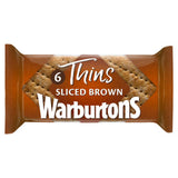 Warburtons soft brown sliced thins 6 pack (British brand)