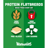 Warburtons 4 Protein Flatbreads Wraps 250g (British brand)