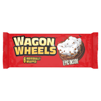 ASDA Burton's Biscuit Co. Wagon Wheels Mallow Filled Biscuits 6 Pack- Buy online at McGrocer