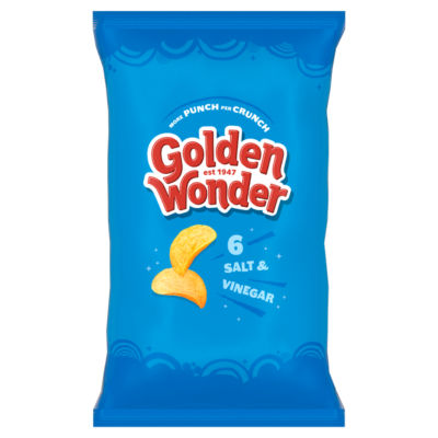 Golden Wonder Salt & Vinegar crisps multipack 6x25g (British brand)