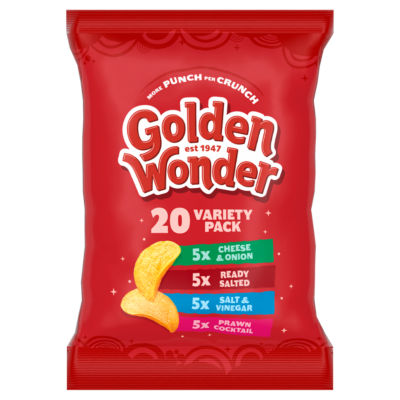 Golden Wonder variety pack crisps 20 x 25g - British product