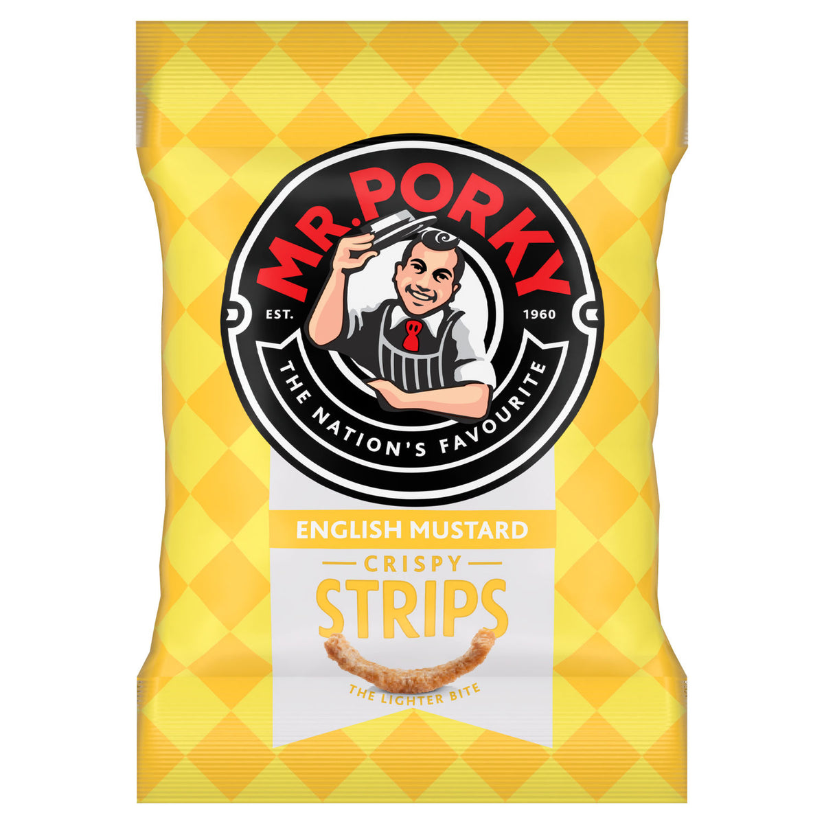 Mr Porky English Mustard Crispy Strips 32g (British brand)