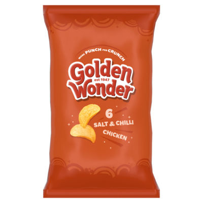 Golden Wonder Salt & Chilli Chicken crisps 6x25g, UK version