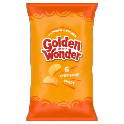 Golden Wonder Chip Shop Curry crisps 6x25g, UK version