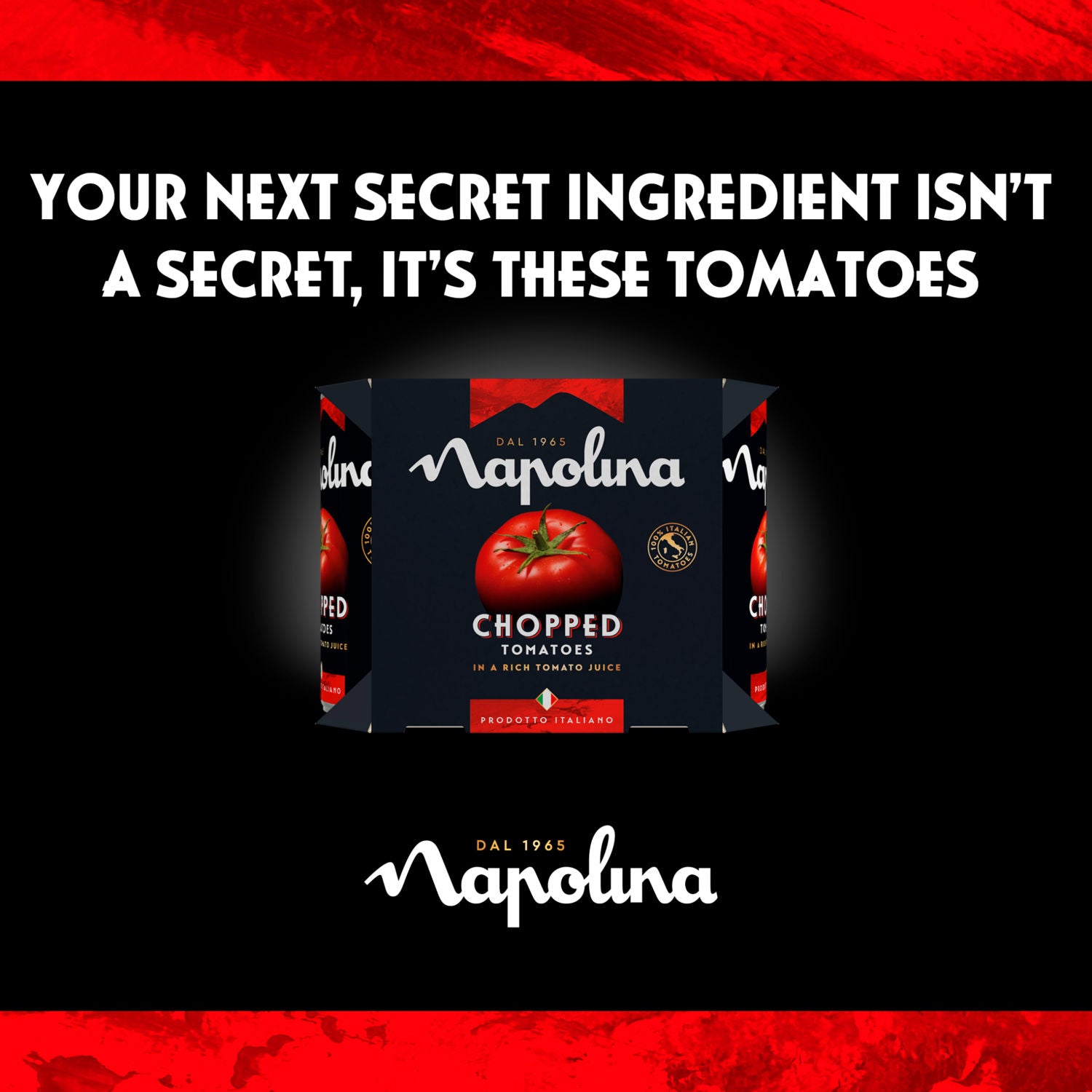 Napolina chopped tomatoes in rich tomato juice 4 x 400g, imported from the UK