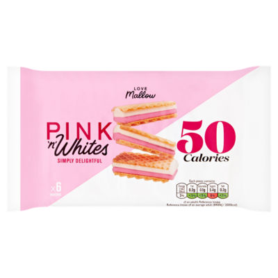 Caxton 6 Pink 'n' Whites Mallow-vafler 85 g