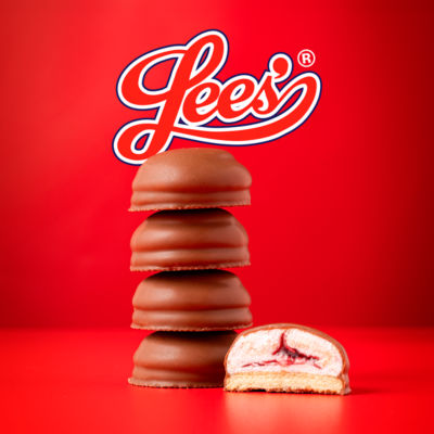 Lees' Mini Teacakes 16 pack 240g, imported from the UK