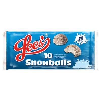 Lees Snowballs coconut marshmallows 130g, imported from the UK