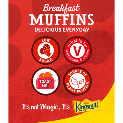 Kingsmill breakfast muffins 4 pack, imported from the UK