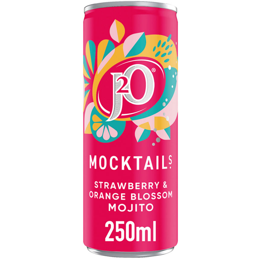 J2O Mocktails Strawberry & Orange Blossom Mojito Drink 250ml GOODS ASDA   