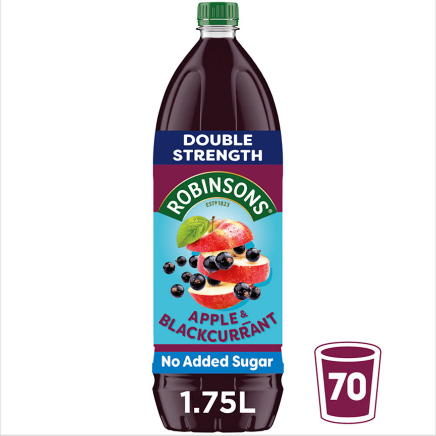 Robinsons Double Strength Apple & Blackcurrant Squash No Added Sugar