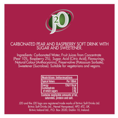 J2O Spritz Pear & Raspberry Sparkling Juice Drink