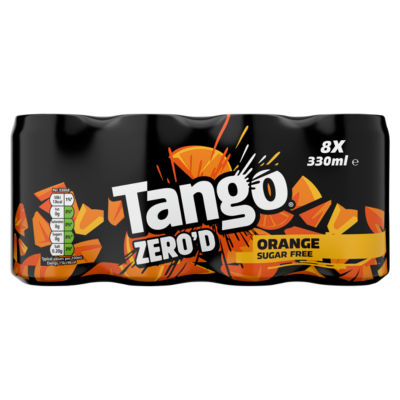 Tango Zero'd Orange Sugar Free Fizzy Drink 8 x 330ml