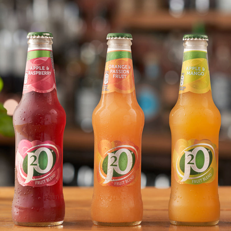 J2O apple and raspberry soft drink 10 x 275ml bottles, UK version