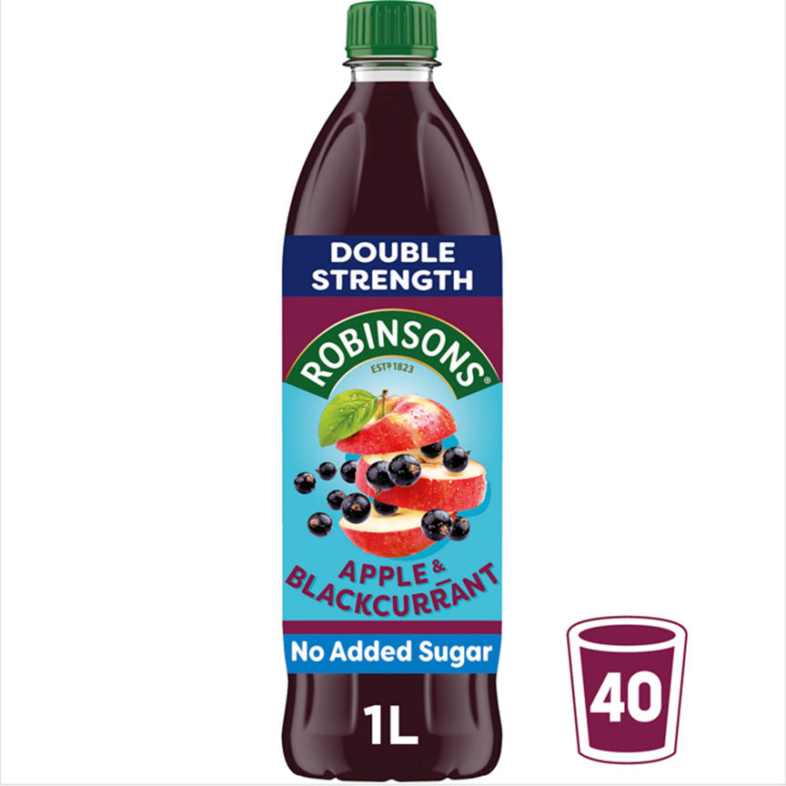 Robinsons Double Strength Apple & Blackcurrant No Added Sugar Fruit Squash