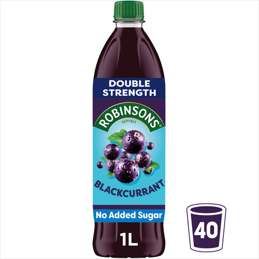 Robinsons Double Strength Blackcurrant No Added Sugar Fruit Squash GOODS ASDA   