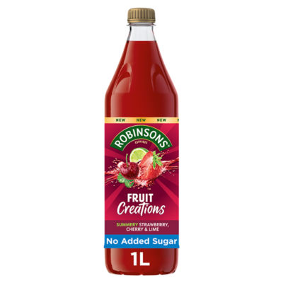ASDA Robinsons Fruit Creations Summery Strawberry, Cherry & Lime Concentrated Low Calorie Soft Drink 1L- Buy online at McGrocer