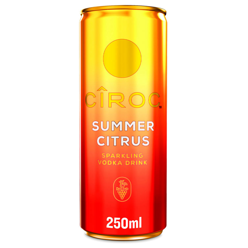 Ciroc Summer Citrus Sparkling Vodka Drink 5% vol 12x250ml Can GOODS ASDA   