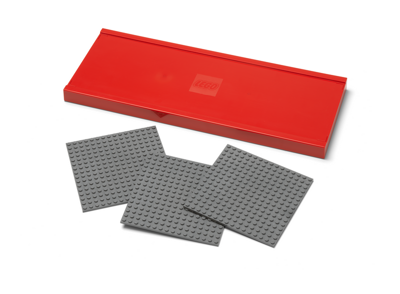 LEGO Shelf Red wall shelf with 3 baseplates, UK version
