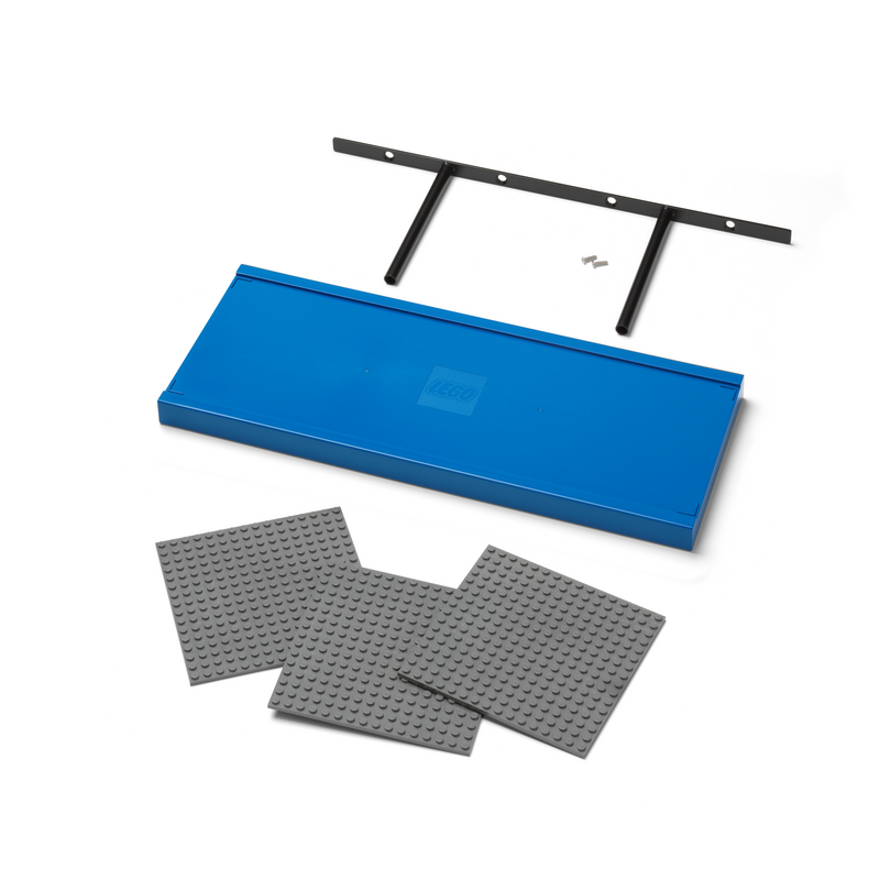 LEGO blue shelf 38 cm three baseplates (British brand)