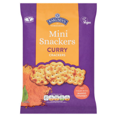 ASDA Rakusens of Yorkshire Mini Snackers Curry Crackers 85g- Buy online at McGrocer