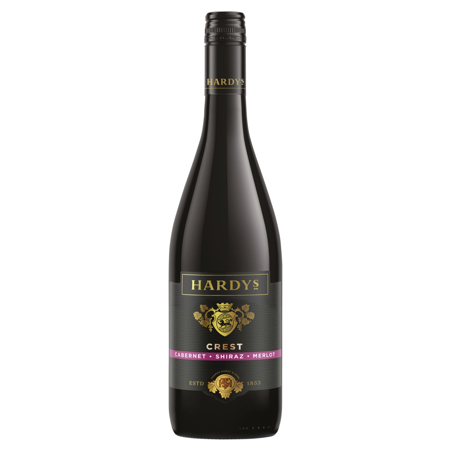 Hardys Crest red wine Cabernet Shiraz Merlot 75cl, UK version