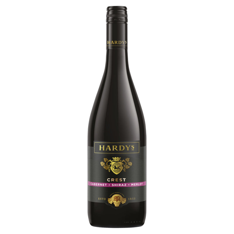 Hardys Crest red wine Cabernet Shiraz Merlot 75cl, UK version
