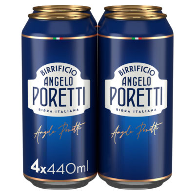Birrificio Angelo Poretti premium lager beer 4x440ml cans - British product