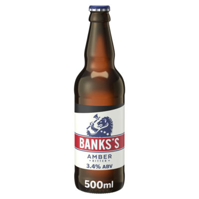 Banks's Amber Ale beer bottle 500ml - British product