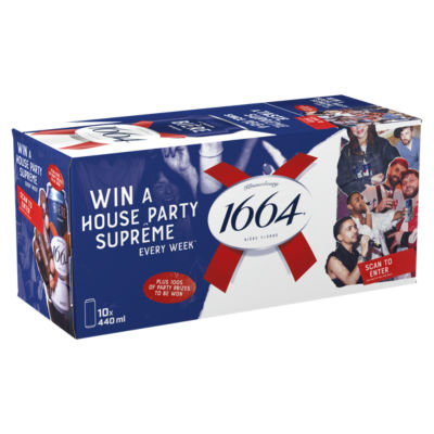 ASDA Kronenbourg 1664 Premium Lager 10 x 440ml Pakke - Kjøp på nett hos McGrocer