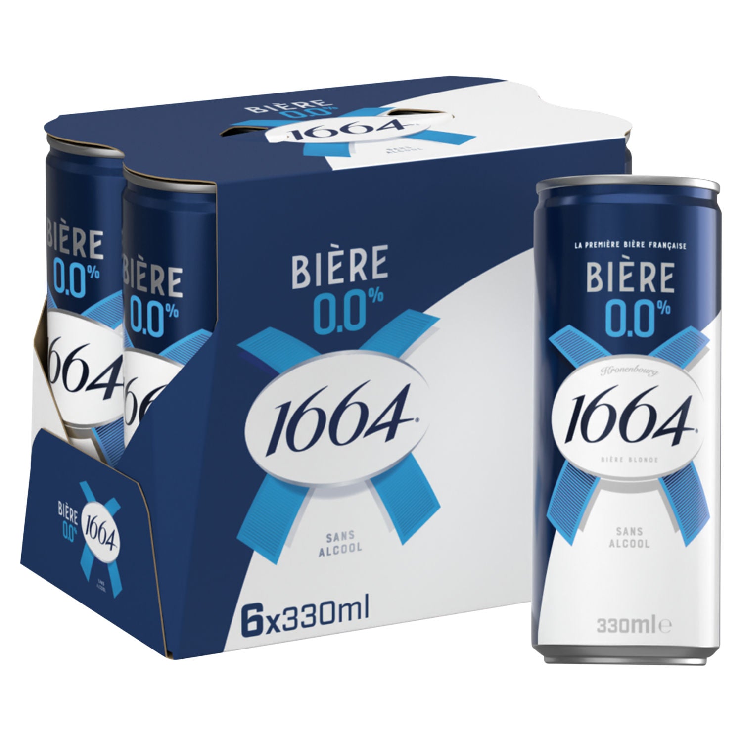 Kronenbourg 1664 alcohol-free beer Bière Blonde 6 x 330ml, imported from the UK
