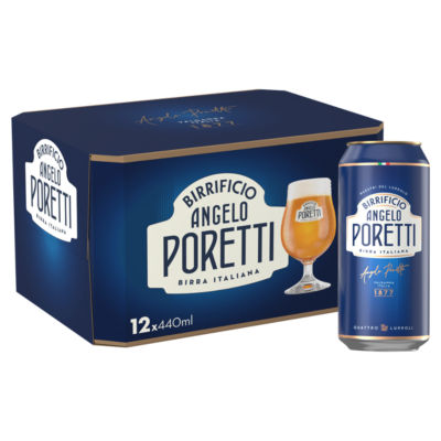 Angelo Poretti premium Italian lager beer 440ml (British brand)