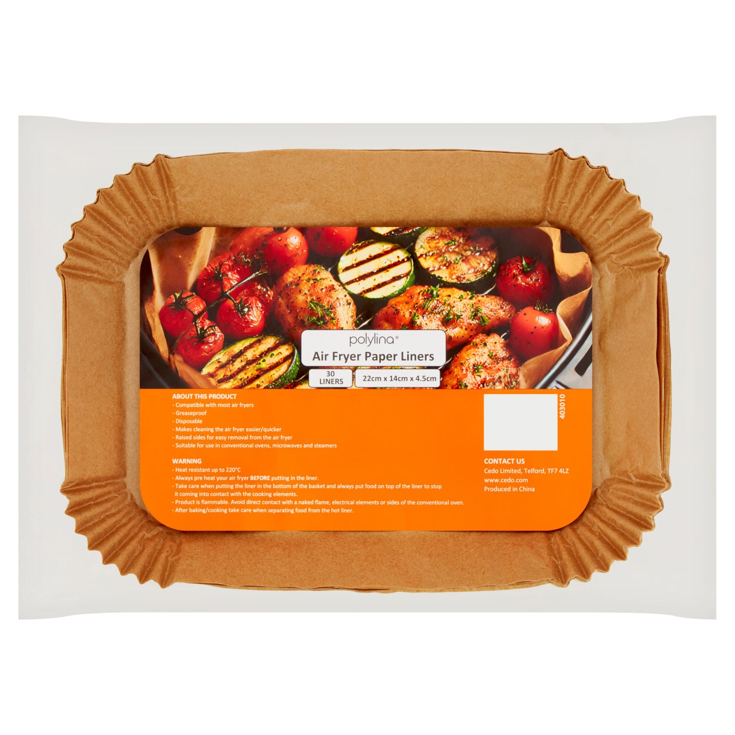 Polylina 30 air fryer paper liners - British product