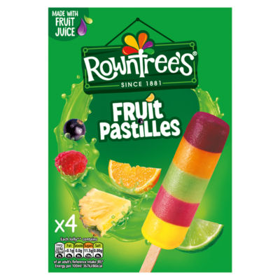 Rowntree's Fruit Pastilles ice lollies pack imported from the UK