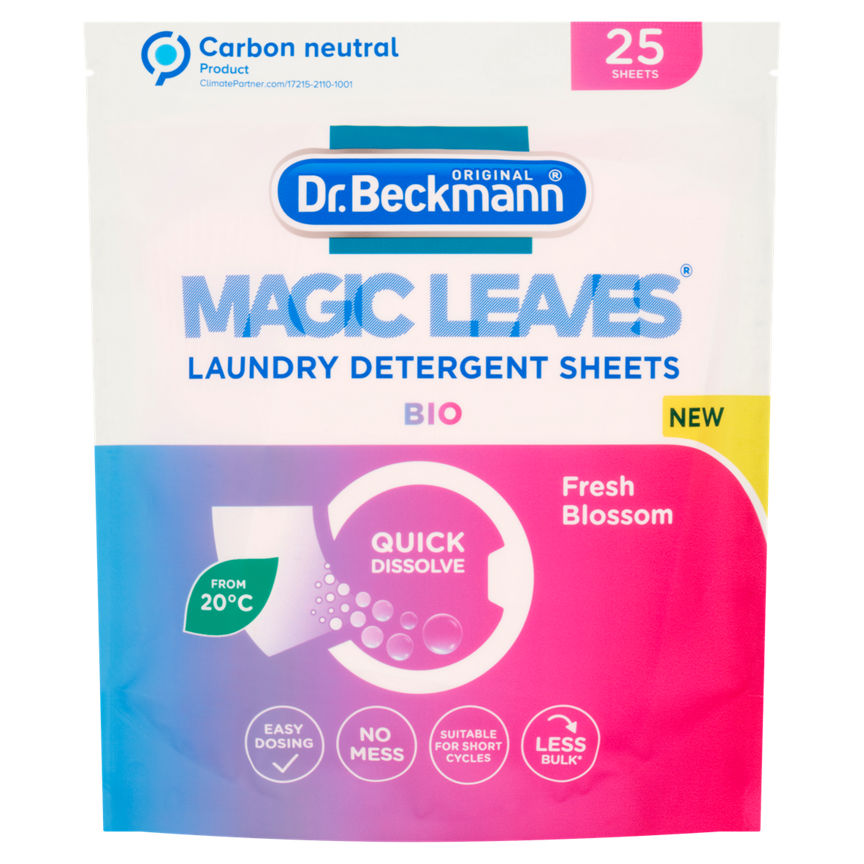 Dr. Beckmann Original Magic Leaves Laundry Detergent Sheets Bio Fresh Blossom 25 Washes GOODS ASDA   