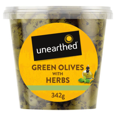 Unearthed green olives with herbs 342g (British brand)