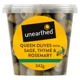 Unearthed Sage Thyme Rosemary Queen Green Olives 342g, UK version