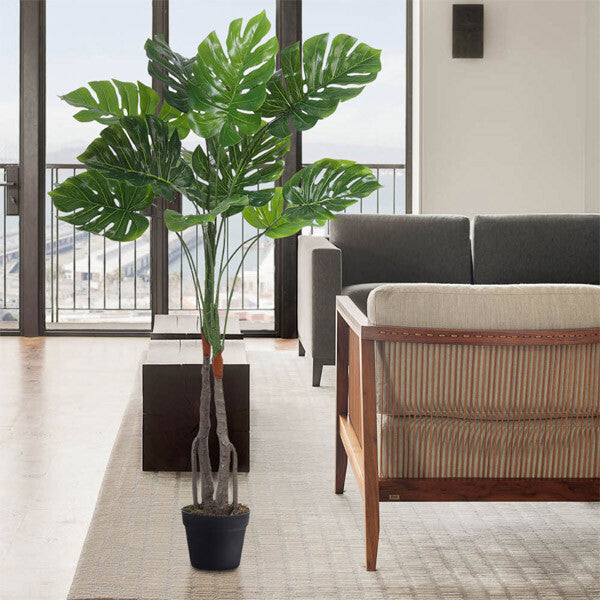 Livingandhome Artificial Monstera Deliciosa Tree 120cm, imported from the UK