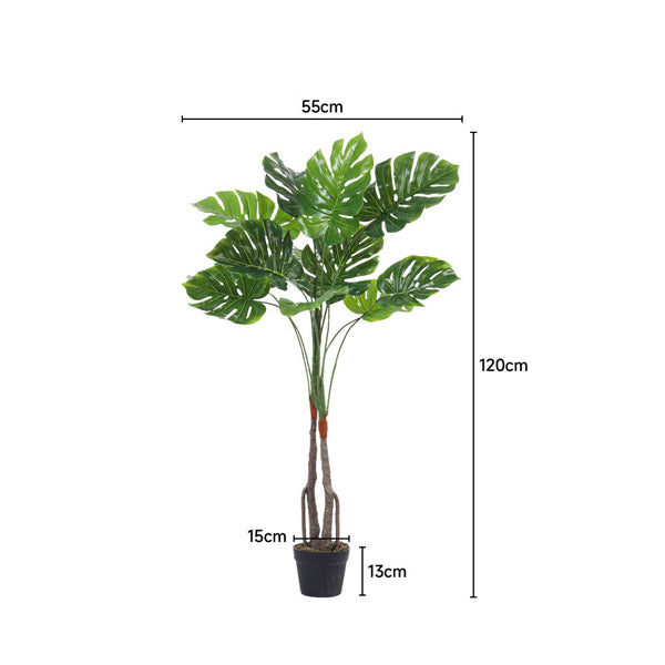 Livingandhome Artificial Monstera Deliciosa Tree 120cm, imported from the UK