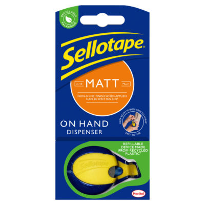 Sellotape On-Hand invisible matt tape dispenser 18mm x 15m (British brand)