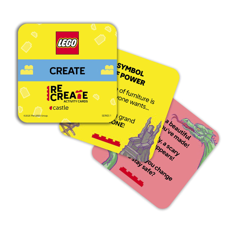 LEGO Recreate castle activity cards with 25 pieces, UK version