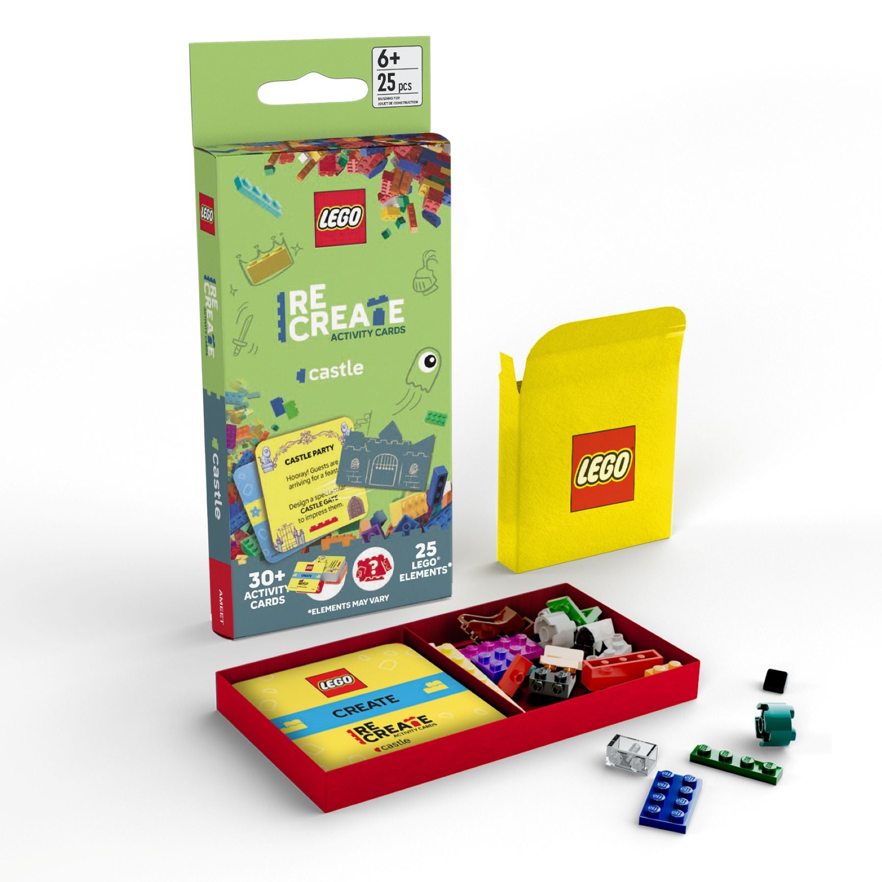 LEGO Recreate castle activity cards with 25 pieces, UK version